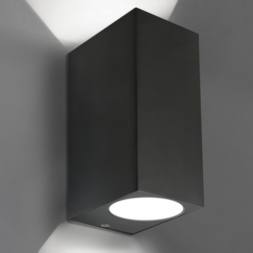Schwarz Aigostar LED Wandleuchte GU10 Aluminium Außenwandleuchte Wasserdicht Außenleuchte Außenlampe Wandspot für Innen und Außen