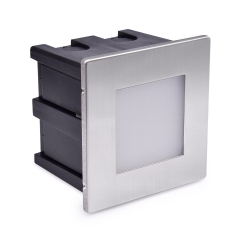 LED Aussen Wandeinbauleuchte outdoor Edelstahl Wandeinbaustrahler Treppenlicht mit Unterputzkasten Form:WB30 IP65 230V warmwei