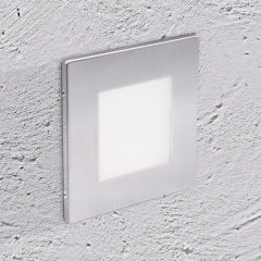 LED Aussen Wandeinbauleuchte outdoor Edelstahl Wandeinbaustrahler Treppenlicht mit Unterputzkasten Form:WB30 IP65 230V warmwei