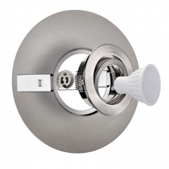 LED Einbaustrahler mit Ausgleichsblende fr groe Lochausschnitte Einbauma: 68-180mm 12V oder 230V schwenkbar, Edelstahl gebrstet DSK1