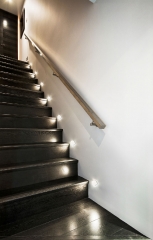 LED Wandeinbaustrahler Treppenlicht Wandeinbauleuchte warmwei flach Satinglas rund WB5