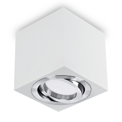 LED Aufbaustrahler aufputz schwenkbar quadratisch Aluminium wei GU10-230V #WF7