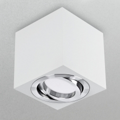 LED Aufbaustrahler aufputz schwenkbar quadratisch Aluminium wei GU10-230V #WF7