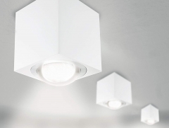 LED Aufbaustrahler aufputz schwenkbar quadratisch Aluminium wei GU10-230V #WF7