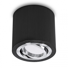 LED Aufbaustrahler aufputz schwenkbar rund Aluminium schwarz GU10-230V #WF8