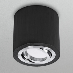 LED Aufbaustrahler aufputz schwenkbar rund Aluminium schwarz GU10-230V #WF8
