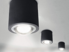 LED Aufbaustrahler aufputz schwenkbar rund Aluminium schwarz GU10-230V #WF8
