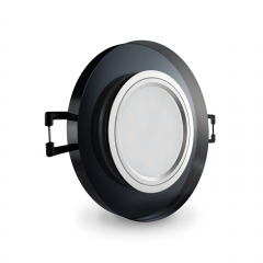 LED Glas Einbaustrahler rund schwarz