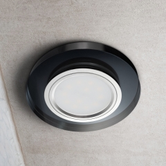 LED Glas Einbaustrahler rund schwarz
