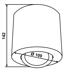 LED Aufbauleuchte aufputz schwenkbar rund Eisen gebrstet GU10-230V #WF13
