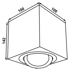 LED Aufbauleuchte aufputz schwenkbar quadratisch wei GU10-230V #WF14
