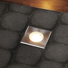 Premium LED Bodeneinbaustrahler Edelstahl Auenleuchte durchschleifbar IP65 GU10-230V (Quad)