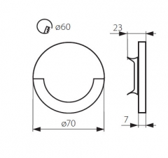 LED Set Wandeinbaustrahler warmwei flach Satinglas rund inkl. Unterputzdose und Trafo fr 230V WB5