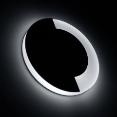 LED Set Wandeinbaustrahler kaltwei flach Satinglas rund inkl. Unterputzdose und Trafo fr 230V WB6