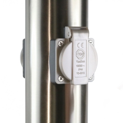 Mehrfachsteckdose 2-fach Auensteckdose Poller V2A Edelstahl IP44 230V EV6