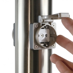 Mehrfachsteckdose 2-fach Auensteckdose Poller V2A Edelstahl IP44 230V EV6