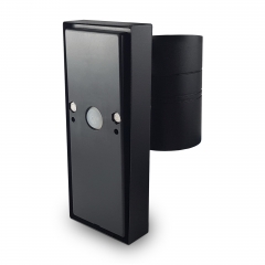 LED Wandleuchte mit Bewegungsmelder und Dmmerungssensor Auenleuchte, 1-Flammig, Schwarz, Down, GU10-230V, (Form:F2)