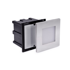 LED Aussen Wandeinbauleuchte outdoor Edelstahl Wandeinbaustrahler Treppenlicht mit Unterputzkasten Form:WB31 IP65 230V neutralwei