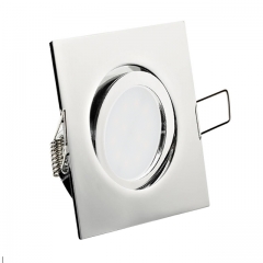 LED Einbaustrahler quadratisch schwenkbar Chrom glnzend