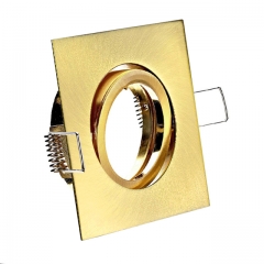 LED Einbaustrahler quadratisch schwenkbar Gold Messing Optik