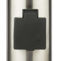 LED Standleuchte 105cm mit Steckdose und Sensor, Sockelleuchte, Pollerleuchte, Wegleuchte, Edelstahl, Auenleuchte, IP44, E27-230V, (Form:S9KS)