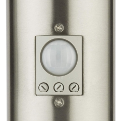 LED Standleuchte 105cm mit Steckdose und Sensor, Sockelleuchte, Pollerleuchte, Wegleuchte, Edelstahl, Auenleuchte, IP44, E27-230V, (Form:S9KS)