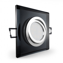 LED Glas Einbaustrahler quadratisch schwenkbar schwarz