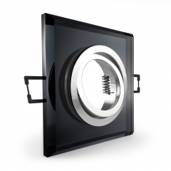 LED Glas Einbaustrahler quadratisch schwenkbar schwarz