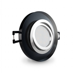 LED Glas Einbaustrahler rund schwenkbar schwarz