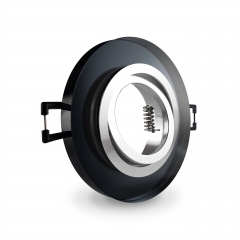 LED Glas Einbaustrahler rund schwenkbar schwarz