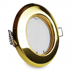 LED Einbaustrahler rund Gold Messing Optik
