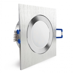LED Einbaustrahler Feuchtraum IP44 quadratisch Aluminium geschliffen