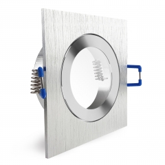 LED Einbaustrahler Feuchtraum IP44 quadratisch Aluminium geschliffen
