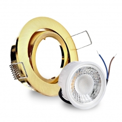 LED Einbaustrahler flach rund schwenkbar Gold Messing Optik geringe Einbautiefe 25mm 230V