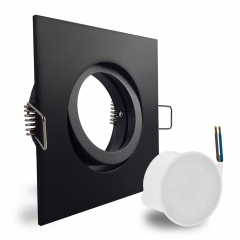 LED Einbaustrahler flach quadratisch schwenkbar schwarz geringe Einbautiefe 25mm 230V