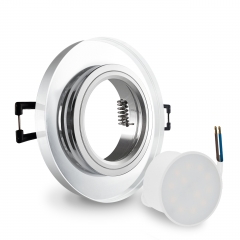 LED Glas Einbaustrahler flach rund klar geringe Einbautiefe 24mm 230V