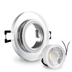 LED Glas Einbaustrahler flach rund klar geringe Einbautiefe 24mm 230V