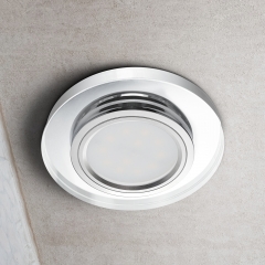 LED Glas Einbaustrahler flach rund klar geringe Einbautiefe 24mm 230V