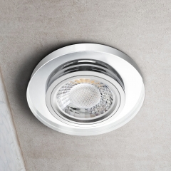 LED Glas Einbaustrahler flach rund klar geringe Einbautiefe 24mm 230V