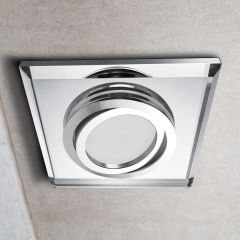 LED Glas Einbaustrahler flach quadratisch schwenkbar klar geringe Einbautiefe 24mm 230V