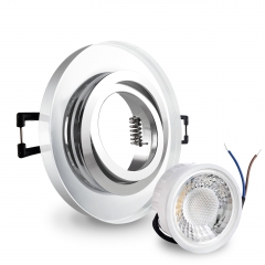 LED Glas Einbaustrahler flach rund schwenkbar klar geringe Einbautiefe 24mm 230V