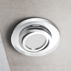 LED Glas Einbaustrahler flach rund schwenkbar klar geringe Einbautiefe 24mm 230V