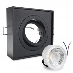 LED Aufbau Einbaustrahler quad schwarz schwenkbar geringe Einbautiefe 19mm 230V