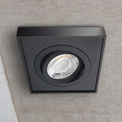 LED Aufbau Einbaustrahler quad schwarz schwenkbar geringe Einbautiefe 19mm 230V