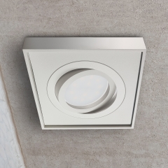 LED Aufbau Einbaustrahler quad wei� schwenkbar geringe Einbautiefe 19mm 230V
