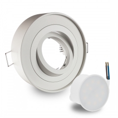 LED Aufbau Einbaustrahler rund wei� schwenkbar geringe Einbautiefe 19mm 230V