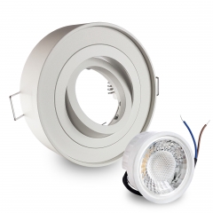 LED Aufbau Einbaustrahler rund wei� schwenkbar geringe Einbautiefe 19mm 230V