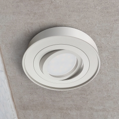 LED Aufbau Einbaustrahler rund wei� schwenkbar geringe Einbautiefe 19mm 230V