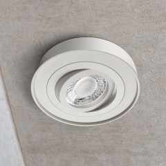 LED Aufbau Einbaustrahler rund wei� schwenkbar geringe Einbautiefe 19mm 230V
