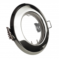LED Einbaustrahler flach rund Chrom geringe Einbautiefe 29mm 230V